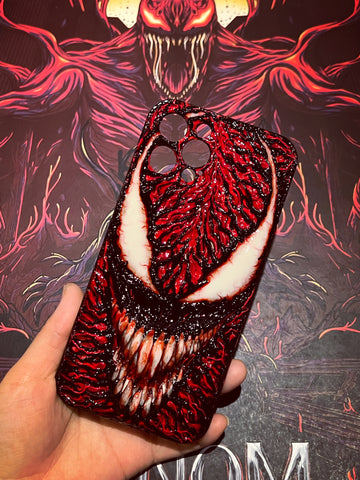 Red Venom FullFace Handmade Fluorescent iPhone Case