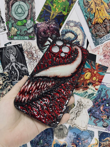 Red Venom HalfFace Handmade Fluorescent Android Case