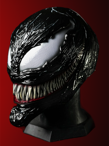 تىلسىز Venom3 ماسكىسى (چوڭلار) تولۇق باش يۈز قېپى ۋە 3D كاۋچۇك تورى ، تاقىغىلى بولىدىغان كىنو تەشۋىقات نۇسخىسى