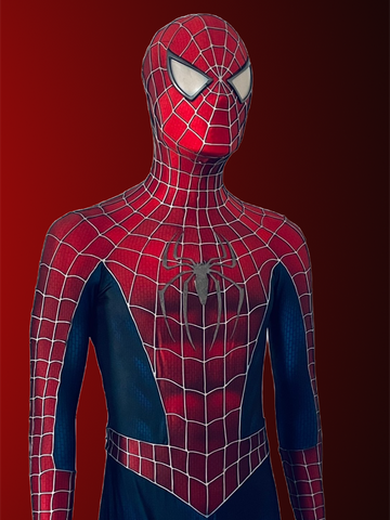 Spidey كاستيۇم SAM RAIMI TOBEY نۇسخىسى يۈز قېپى ۋە 3D كاۋچۇك تور كىنو تەشۋىقات نۇسخىسى (تاقىغىلى بولىدىغان)