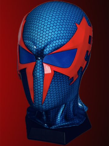 2099 Spidey Mask (Adults) with Face shell & 3D Rubber Web, Wearable Movie Prop Replica