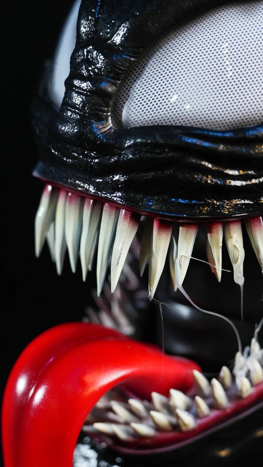 Venom3 Mask with tongue (Adults) with Full Head Face shell & 3D Rubber Web, Wearable Movie Prop Replica