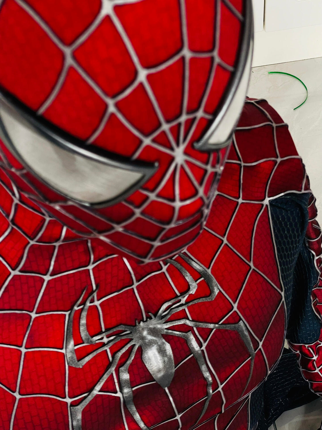 Spidey كاستيۇم SAM RAIMI TOBEY نۇسخىسى يۈز قېپى ۋە 3D كاۋچۇك تور كىنو تەشۋىقات نۇسخىسى (تاقىغىلى بولىدىغان)